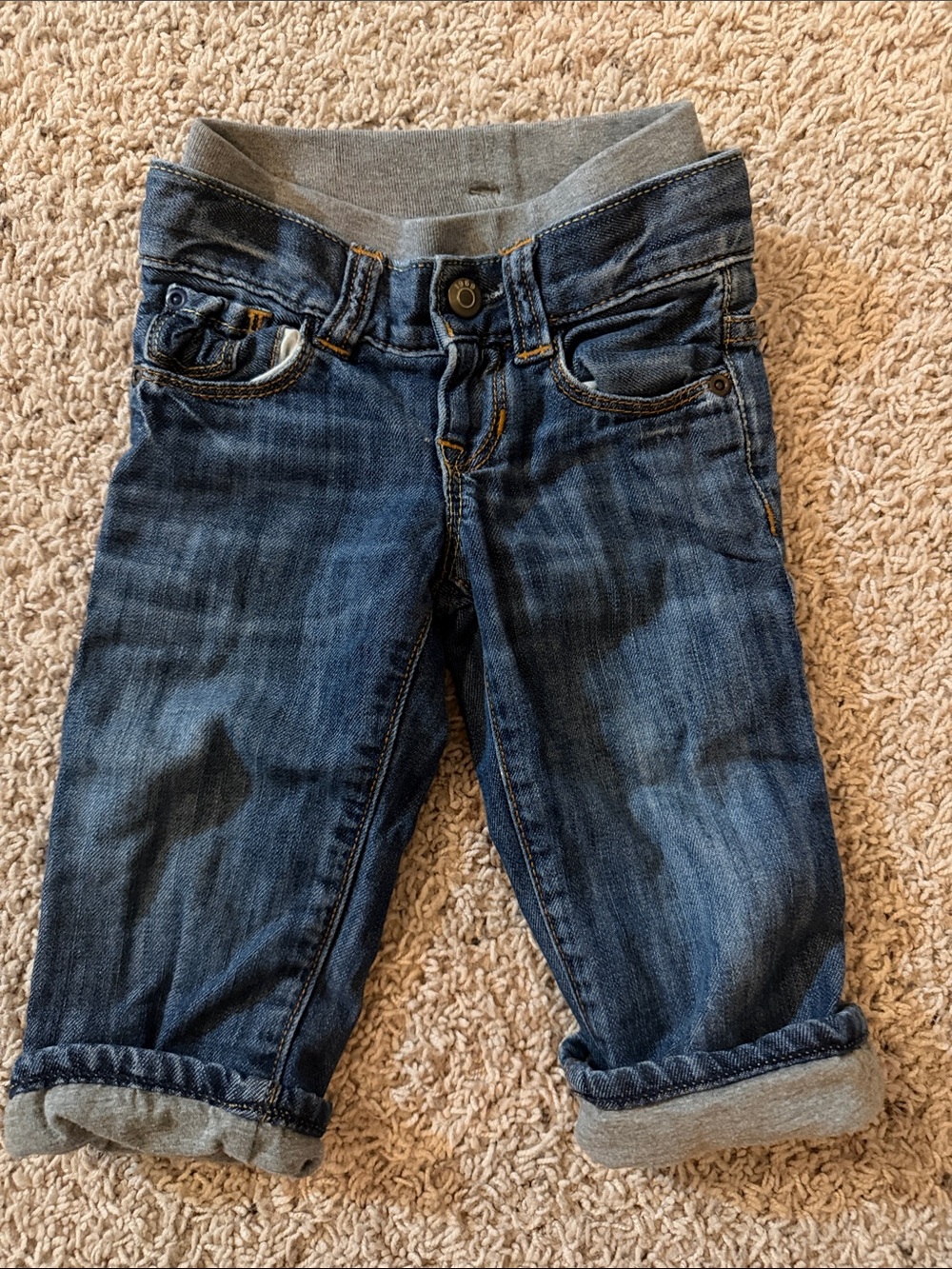 Baby gap Dark Blue Denim Pull-On Roll-Cuff Jeans